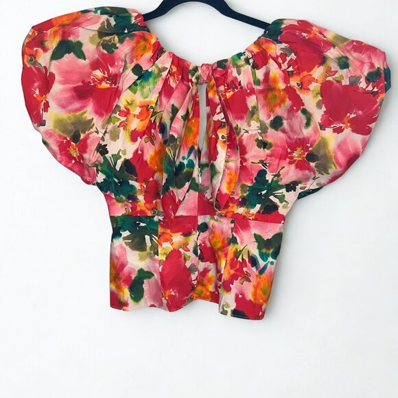 Floral Stretch Top Women's Size 0 - Picture 2 of 4